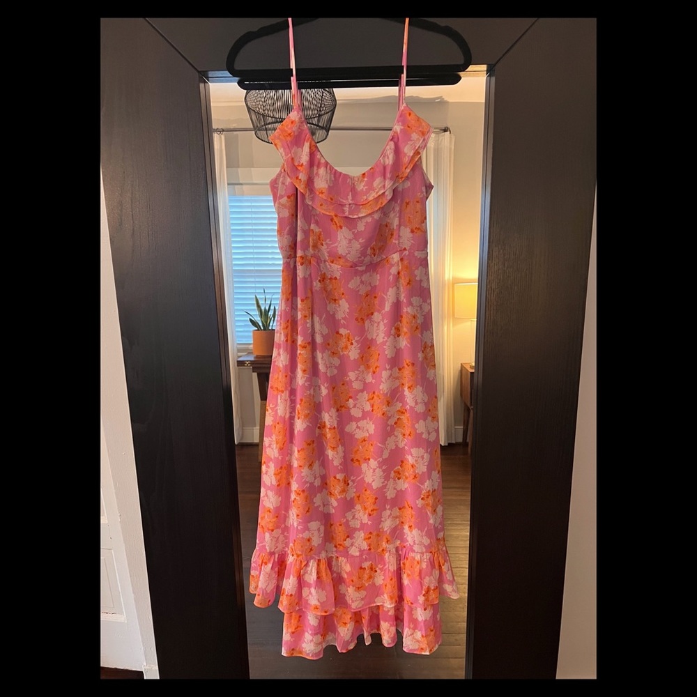 All in Favor Ruffle Cami Midi Dress